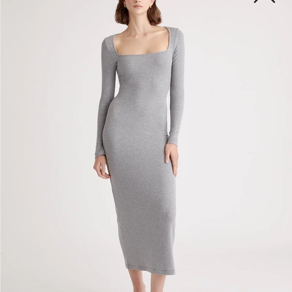 Quince black square neck Long Sleeve Dress - Picture 4 of 5